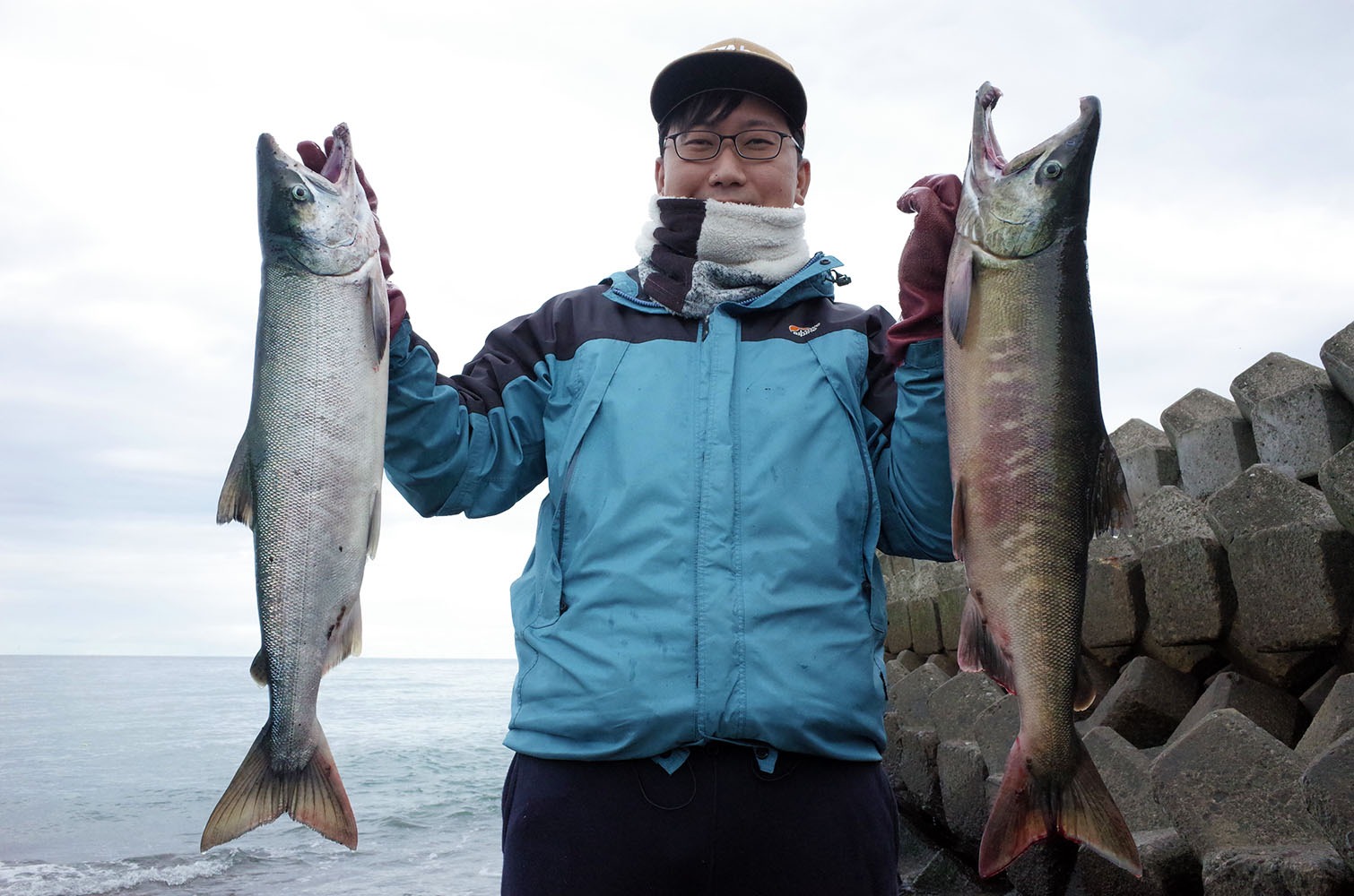 興部町藻興部川河口海岸】大群岸寄りでサケ大漁150匹！ | つりしん